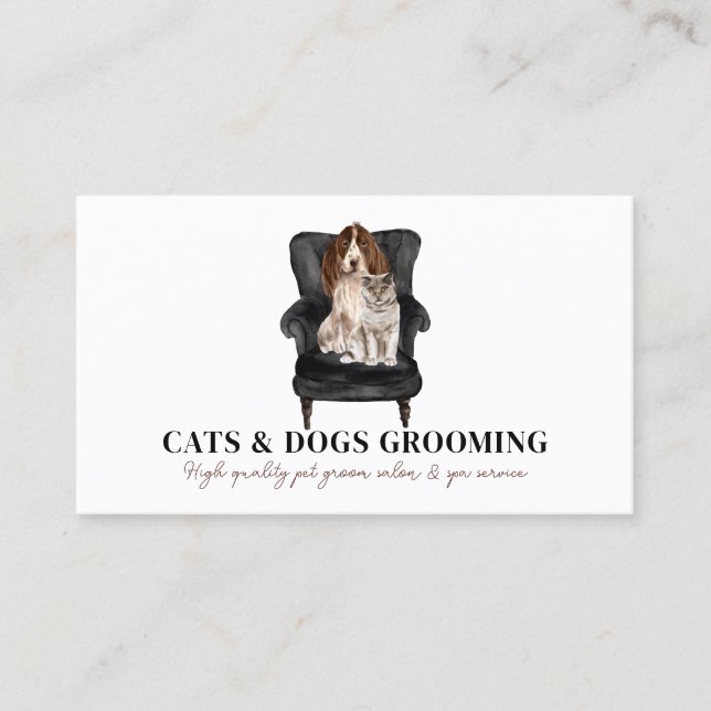 Tarjeta De Visita Servicios Holísticos de Spa para Mascotas (Anverso)