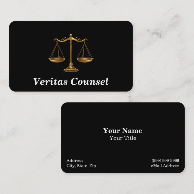 Tarjeta De Visita Servicios legales / Abogado / Fiscal (Anverso / Reverso)
