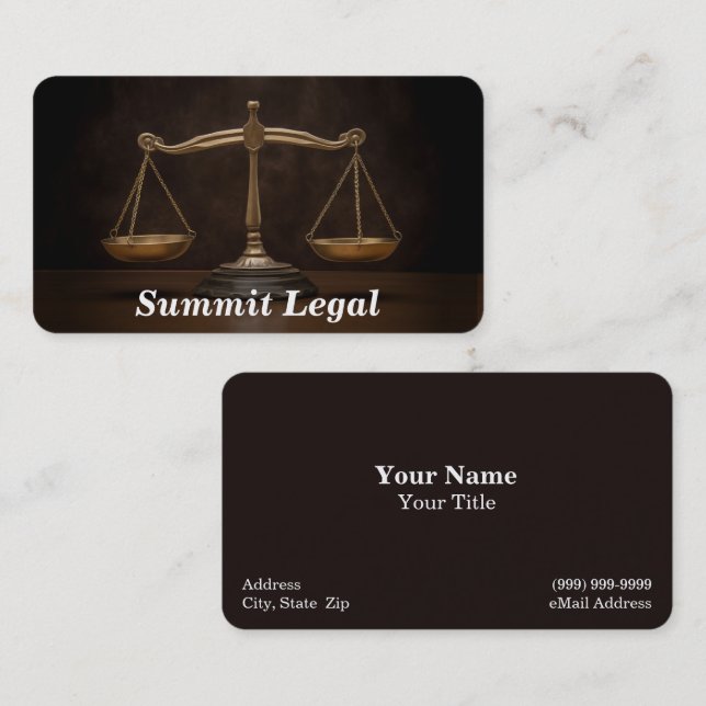 Tarjeta De Visita Servicios legales / Abogado / Fiscal (Anverso / Reverso)