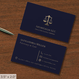 Tarjeta De Visita Servicios legales Blue and Gold