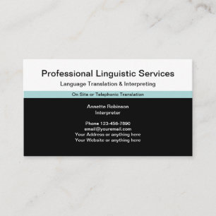 Tarjeta De Visita Servicios lingüísticos profesionales traductor