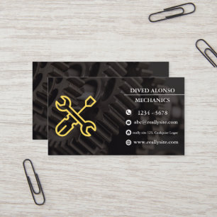 Tarjeta De Visita Servicios Mecánicos de Confianza para Todos los Ve
