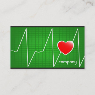 Tarjeta De Visita Servicios médicos del cardiograma del corazón