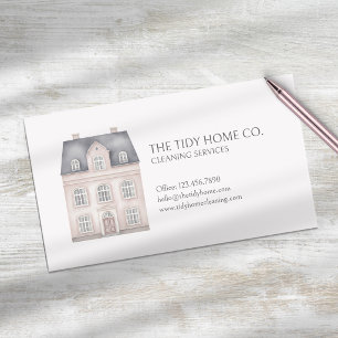 Tarjeta De Visita Servicios Mínimos de Limpieza de Casas Modernas