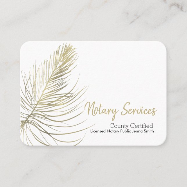Tarjeta De Visita Servicios mínimos de notario Gold Earthy Square  (Anverso)