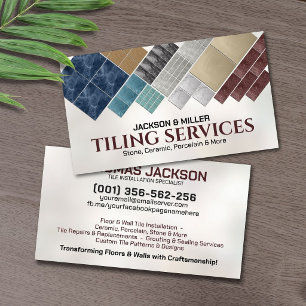 Tarjeta De Visita Servicios Modernos de Azulejos Collage de Baldosas