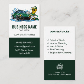 Tarjeta De Visita Servicios Modernos de Detallado Automotriz Lavado