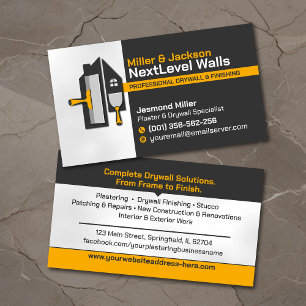 Tarjeta De Visita Servicios Modernos de Enyesado de Drywall Profesio