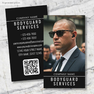 Tarjeta De Visita Servicios modernos de guardaespaldas Código QR de
