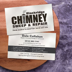 Tarjeta De Visita Servicios Modernos de Limpieza de Chimeneas y Chim