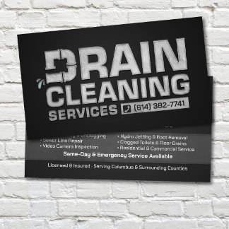 Tarjeta De Visita Servicios Modernos de Limpieza de Drenajes y Alcan