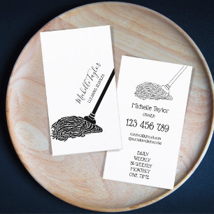 Tarjeta De Visita Servicios modernos de limpieza de madejas en blanc