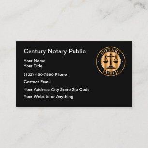 Tarjeta De Visita Servicios Modernos de Notaría con Clase