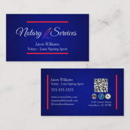 Tarjeta De Visita Servicios modernos de notario azul