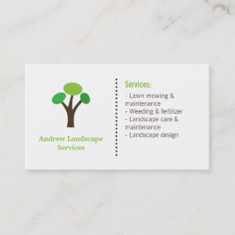 Tarjeta De Visita Servicios Modernos de Paisajismo Árbol