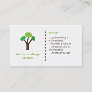 Tarjeta De Visita Servicios Modernos de Paisajismo Árbol