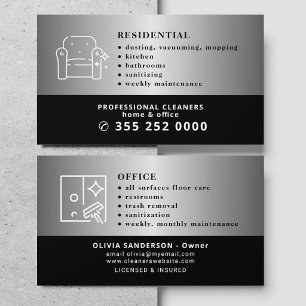 Tarjeta De Visita Servicios modernos profesionales de limpieza de pl