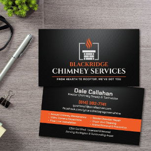 Tarjeta De Visita Servicios modernos y elegantes de limpieza de chim