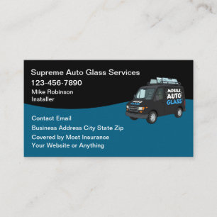 Tarjeta De Visita Servicios Móviles de Reparación de Vidrio de Auto