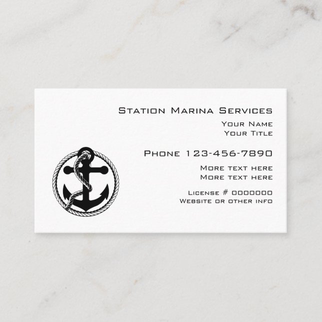 Tarjeta De Visita Servicios náuticos (Anverso)