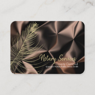 Tarjeta De Visita Servicios Notariales Modernos Patrón Dorado Marrón