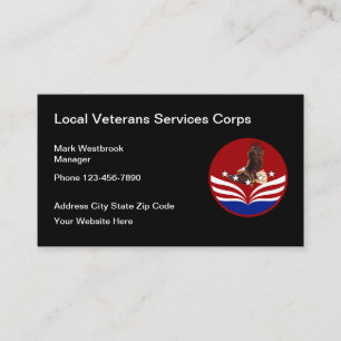 Tarjeta De Visita Servicios Patrióticos Geniales para Veteranos Amer