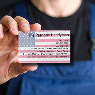 Tarjeta De Visita Servicios patrióticos para el hombre de mano en Es