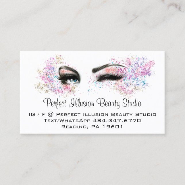 Tarjeta De Visita Servicios Perfectos De Beauty Studio Lazan Maquill (Anverso)