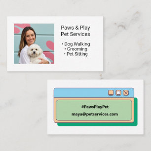 Tarjeta De Visita Servicios personalizados de mascotas para perros c