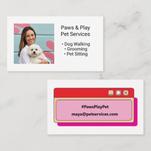 Tarjeta De Visita Servicios personalizados de mascotas para perros d