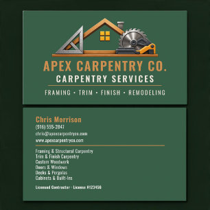 Tarjeta De Visita Servicios Profesionales Carpenter Green