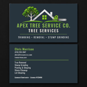 Tarjeta De Visita Servicios Profesionales de Arborista de Árboles