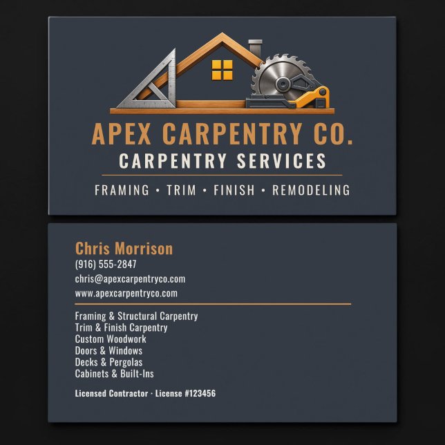 Tarjeta De Visita Servicios Profesionales de Carpintería (Subido por el creador)