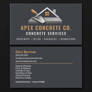 Tarjeta De Visita Servicios Profesionales de Concreto