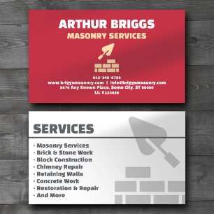 Tarjeta De Visita Servicios Profesionales de Construcción de Albañil