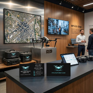 Tarjeta De Visita Servicios Profesionales de Drones para Inmuebles