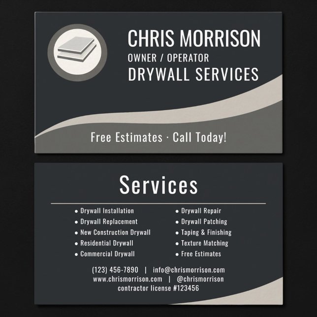 Tarjeta De Visita Servicios Profesionales de Drywall (Subido por el creador)