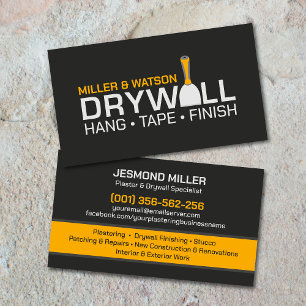 Tarjeta De Visita Servicios Profesionales de Enyesado de Drywall