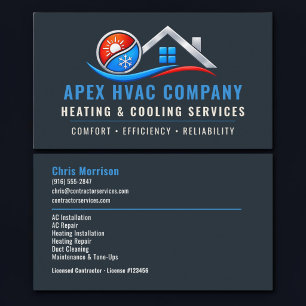 Tarjeta De Visita Servicios profesionales de HVAC