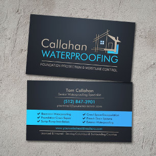Tarjeta De Visita Servicios Profesionales de Impermeabilización Cont