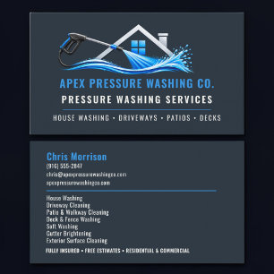 Tarjeta De Visita Servicios Profesionales de Limpieza a Presión