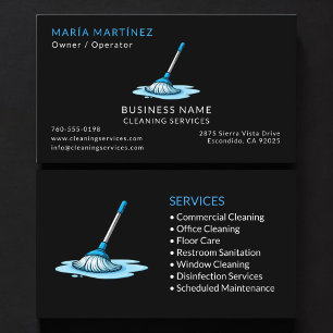 Tarjeta De Visita Servicios Profesionales de Limpieza Comercial