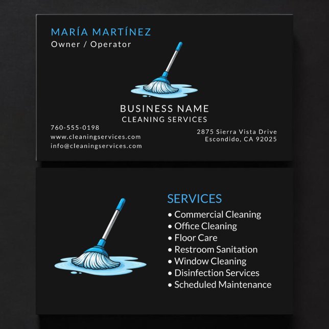 Tarjeta De Visita Servicios Profesionales de Limpieza Comercial (Subido por el creador)