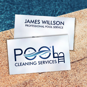Tarjeta De Visita Servicios Profesionales de Limpieza de Piscinas
