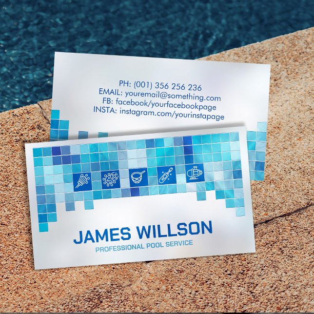 Tarjeta De Visita Servicios Profesionales de Limpieza de Piscinas (Subido por el creador)