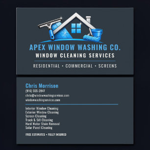 Tarjeta De Visita Servicios Profesionales de Limpieza de Ventanas