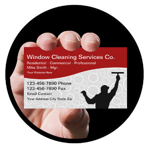 Tarjeta De Visita Servicios profesionales de limpieza de ventanas
