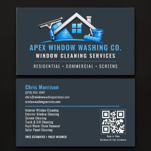 Tarjeta De Visita Servicios Profesionales de Limpieza de Ventanas co