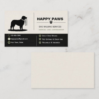 Tarjeta De Visita Servicios Profesionales de Paseo de Perros Silueta