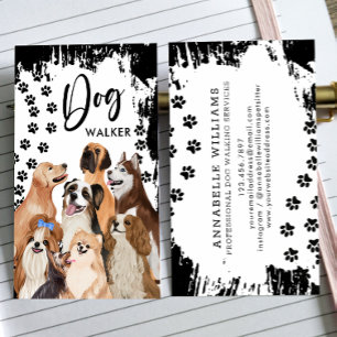 Tarjeta De Visita Servicios profesionales de paseos por perros